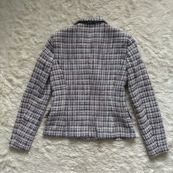 Zara Jacket Double Breasted Blazer Tweed Textured Long Sleeve Multicolor S - Picture 4 of 13